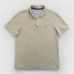 Vineyard Vines Men's Gray Polo Shirt Size M Short Sleeves Cotton Collared EUC